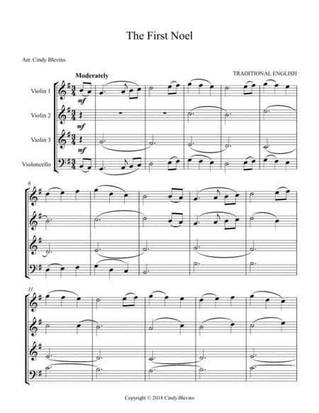 The First Noel For Three Violins And Cello Page 2