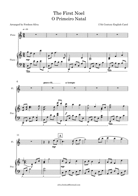 The First Noel O Primeiro Natal Piano And Flute Page 2