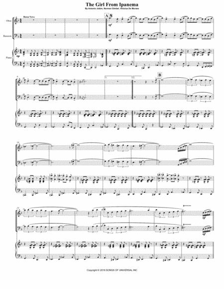 The Girl From Ipanema For Oboe Bassoon Piano Page 2