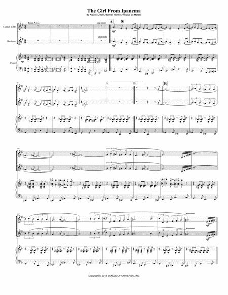 The Girl From Ipanema For Trumpet Cornet Flugel Baritone Euphonium Trombone Tc Piano Page 2