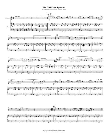 The Girl From Ipanema For Vibraphone Piano Page 2