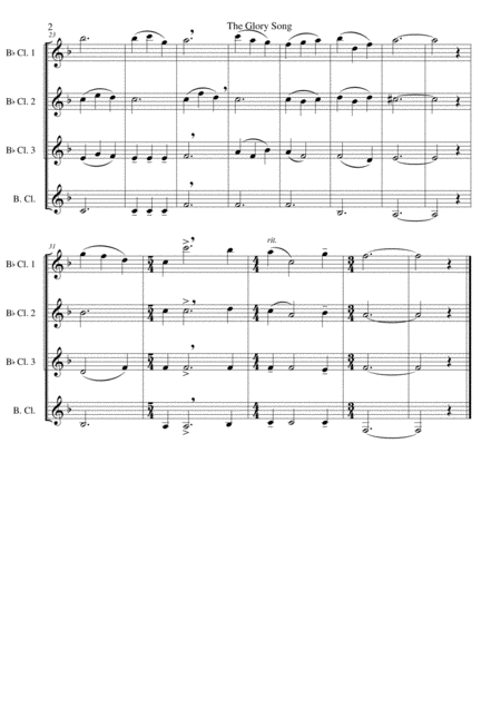 The Glory Song For Clarinet Quartet Page 2