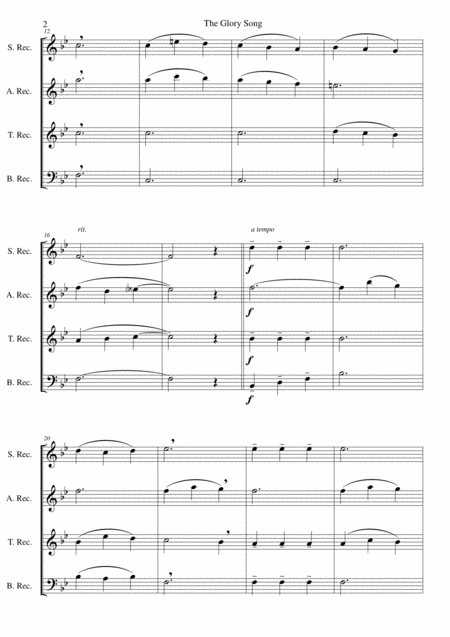 The Glory Song For Recorder Quartet Page 2