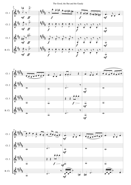 The Good The Bat And The Gaudy For Clarinet Quartet Page 2