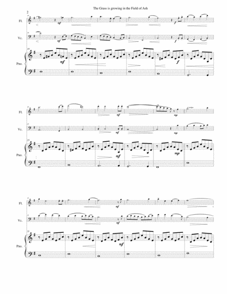 The Grass Is Growing In The Field Of Ash For Flute Cello And Piano Page 2