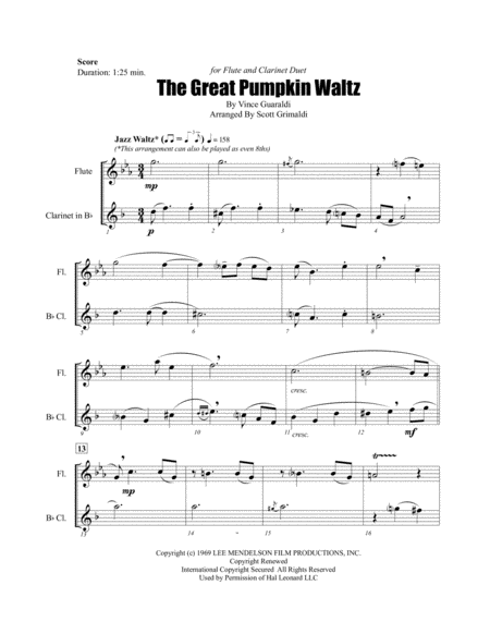 The Great Pumpkin Waltz For Flute And Clarinet Duet Page 2