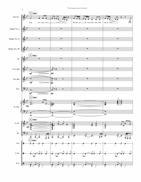 The Greatest Love On Earth Chicago Full Score Set Of Parts Page 2