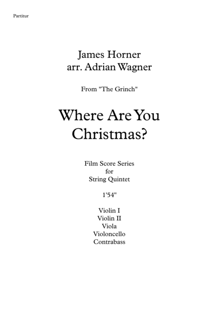 The Grinch Where Are You Christmas James Horner String Quintet Arr Adrian Wagner Page 2