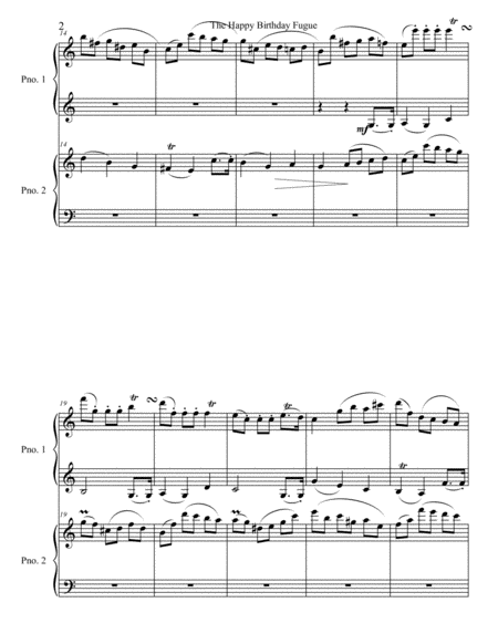 The Happy Birthday Fugue For 2 Pianos Page 2