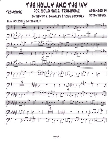 The Holly And The Ivy For Solo Jazz Trombone Page 2