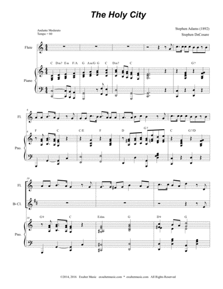 The Holy City Duet For Flute And Bb Clarinet Page 2