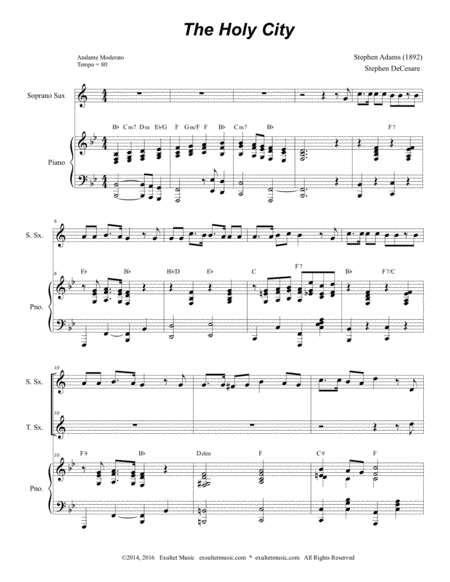 The Holy City Duet For Soprano And Tenor Saxophone Page 2