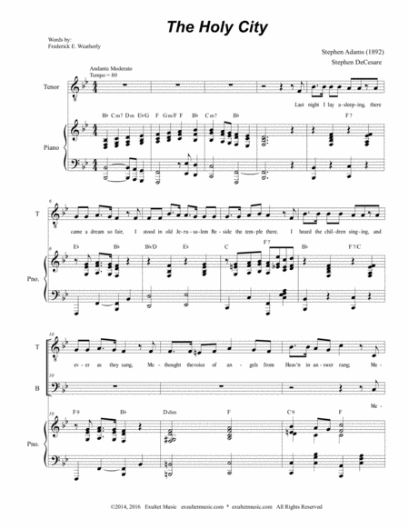 The Holy City Duet For Tenor And Bass Solo Page 2
