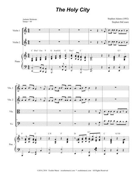 The Holy City For String Quartet Page 2