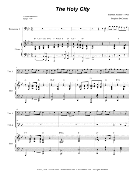 The Holy City Trombone Duet Page 2