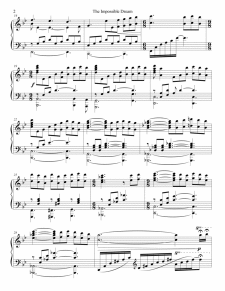 The Impossible Dream Piano Solo Page 2