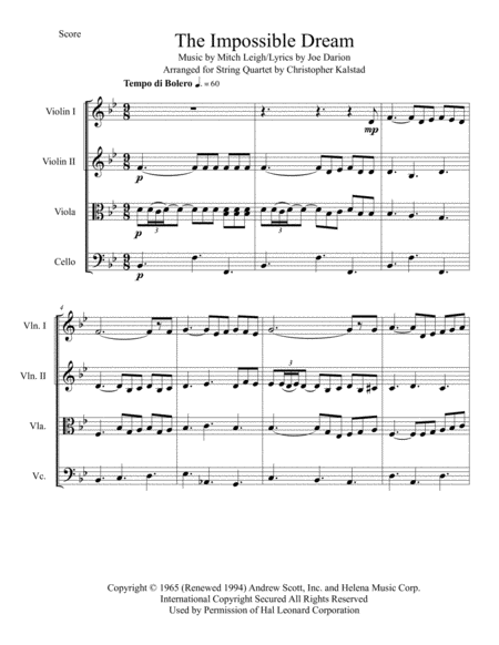 The Impossible Dream String Quartet Page 2