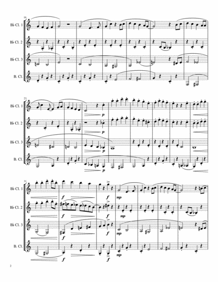 The Legend Of Frosty The Snowman For Clarinet Quartet Page 2