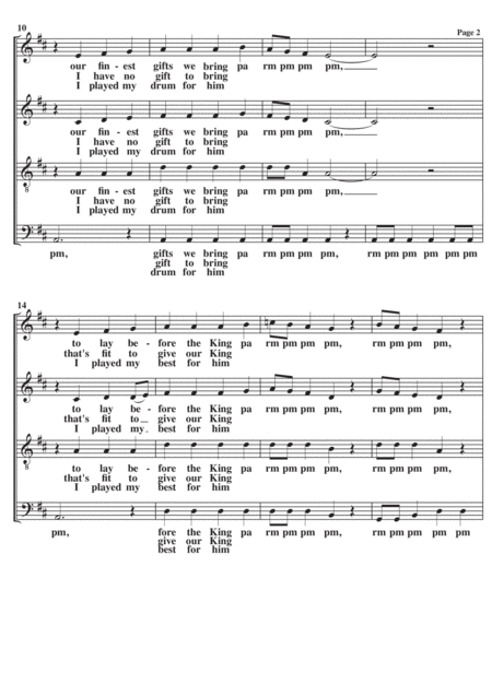 The Little Drummer Boy A Cappella Page 2