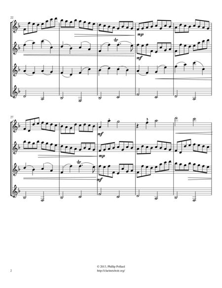 The Little Fugue Bwv 578 For Mixed Clarinet Quartet Page 2