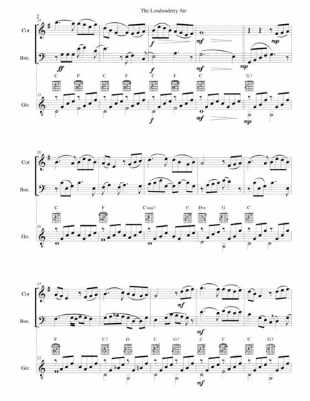 The Londonderry Air Oh Danny Boy For Cor Anglais Bassoon And Guitar Page 2