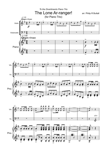 The Lone Ar Ranger Piano Six Hands Page 2