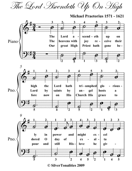 The Lord Ascendeth Up On High Easy Piano Sheet Music Page 2