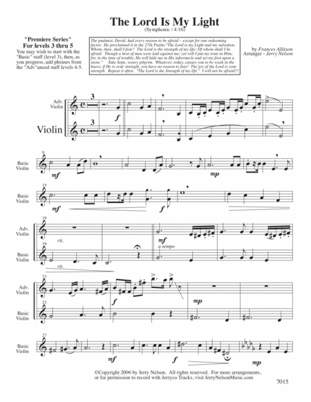 The Lord Is My Light Arrangements Level 3 5 For Violin Written Acc Hymns Page 2