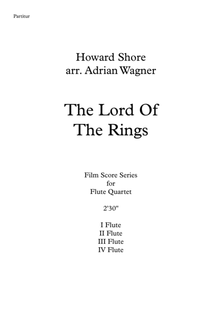 The Lord Of The Rings Howard Shore Flute Quartet Arr Adrian Wagner Page 2