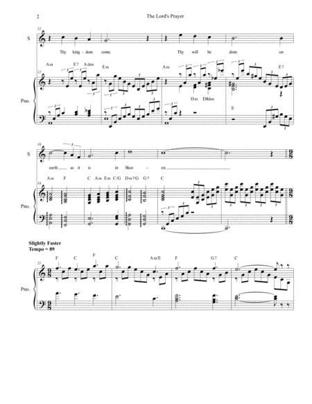 The Lords Prayer Duet For Soprano And Alto Solo Medium Low Key Piano Page 2