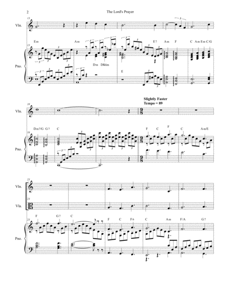 The Lords Prayer Duet For Violin Viola Piano Accompaniment Page 2