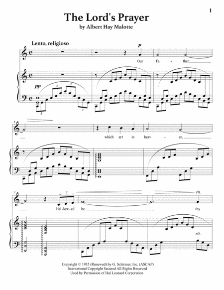 The Lords Prayer In 3 Medium Keys C B B Flat Major Page 2