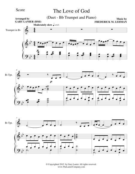 The Love Of God Duet Bb Trumpet And Piano Score And Parts Page 2