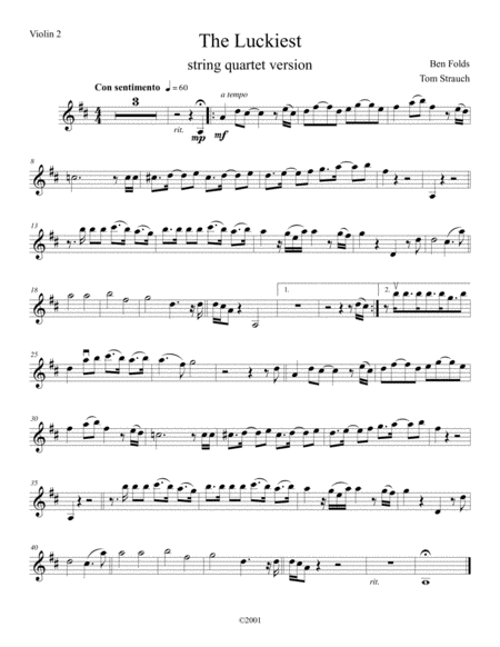 The Luckiest For String Quartet Intermediate Advanced Page 2