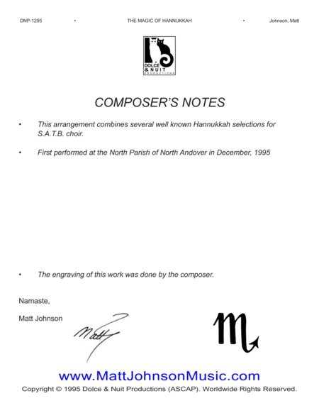 The Magic Of Hanukkah Satb Choral Work A Cappella Page 2