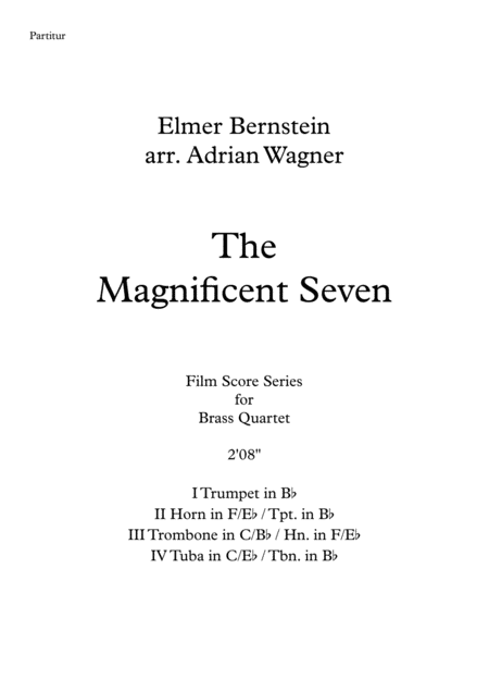 The Magnificent Seven Elmer Bernstein Brass Quartet Arr Adrian Wagner Page 2