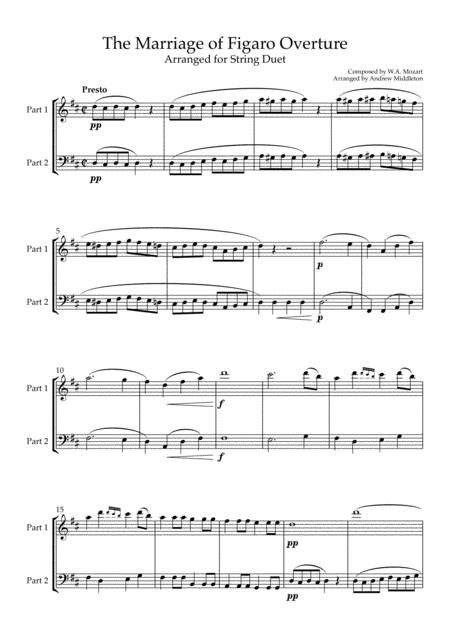 The Marriage Of Figaro Overture Arranged For String Duet Page 2