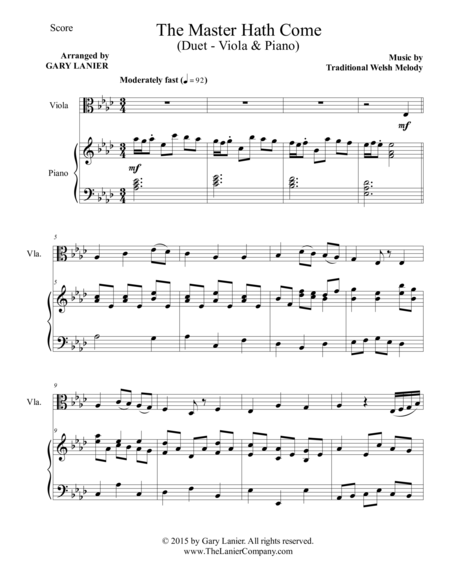 The Master Hath Come Duet Viola And Piano Score And Parts Page 2