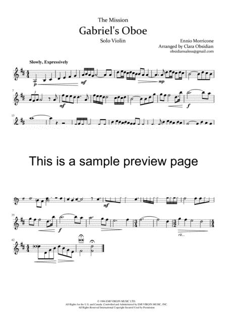 The Mission Gabriel Oboe For Solo Violin Page 2