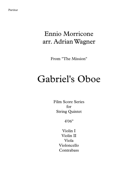 The Mission Gabriels Oboe Ennio Morricone String Quintet Arr Adrian Wagner Page 2