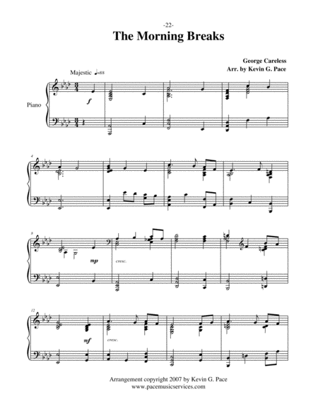 The Morning Breaks Piano Solo Arrangement Page 2