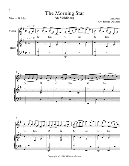 The Morning Star For Violin Harp Page 2