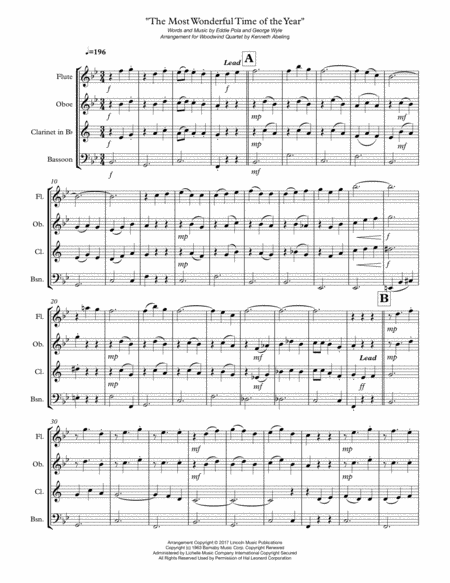 The Most Wonderful Time Of The Year For Woodwind Quartet Page 2