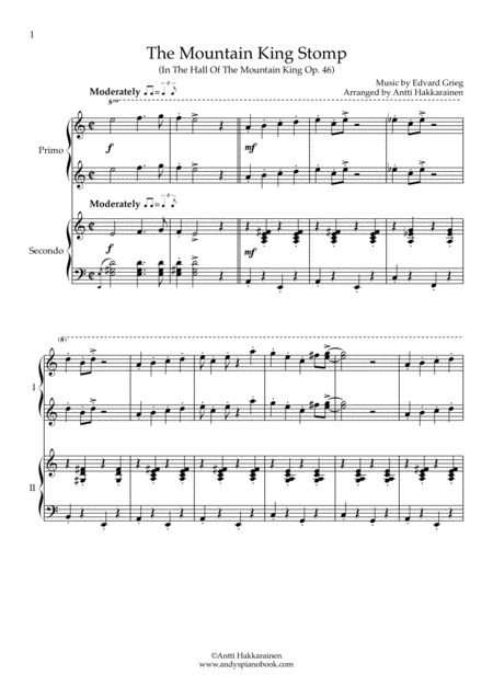 The Mountain King Stomp In The Hall Of The Mountain King Piano 4 Hands Page 2