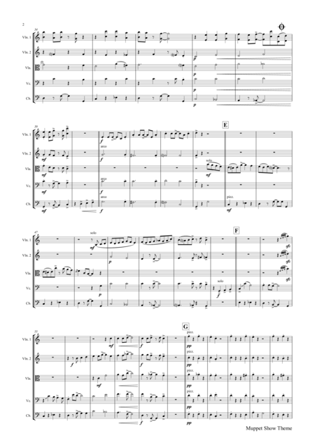 The Muppet Show Theme String Quintet Page 2
