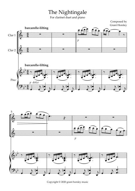 The Nightingale Clarinet Duet And Piano Intermediate Page 2