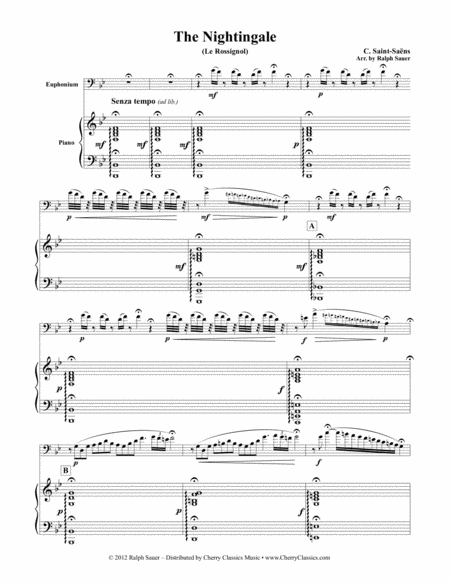 The Nightingale Le Rossignol For Euphonium Piano Page 2