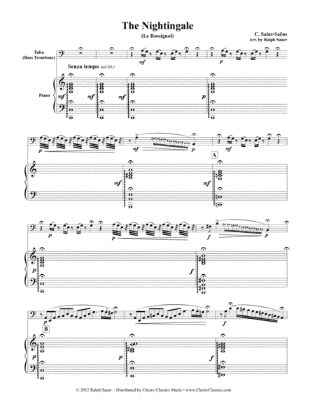 The Nightingale Le Rossignol For Tuba Or Bass Trombone Piano Page 2