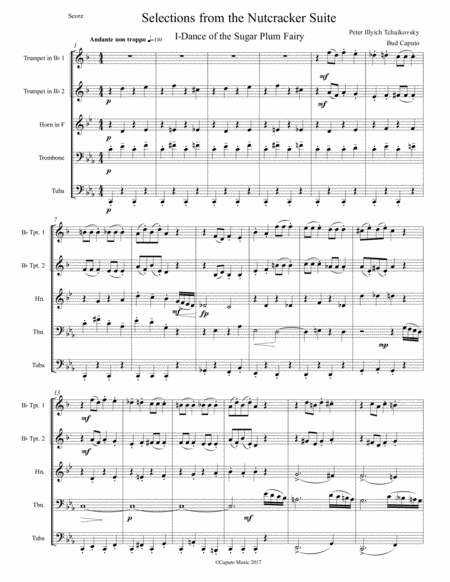 The Nutcracker Suite For Brass Quintet Sugar Plum March Trepak Page 2