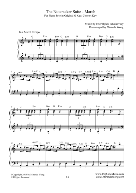 The Nutcracker Suite March For Piano Solo In Original G Key Page 2